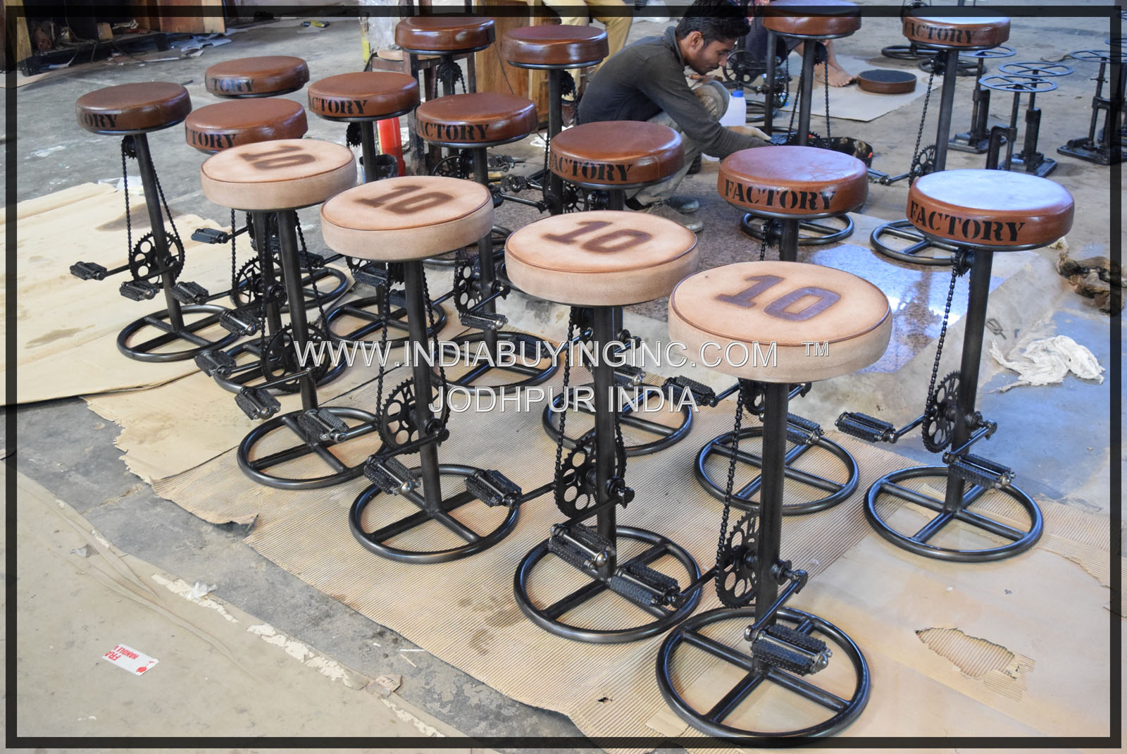 cycle bar stool leather seat