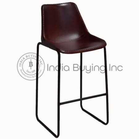 leather bar chair iron base.