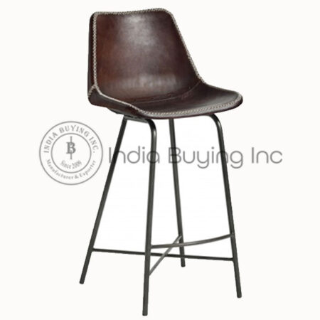 Leather seat bar chair tube leg