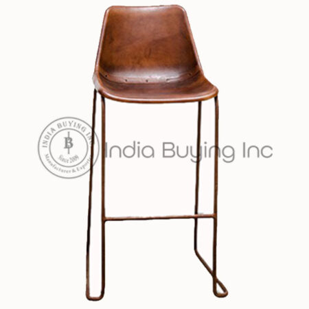 Bar chair iron tube leather seat