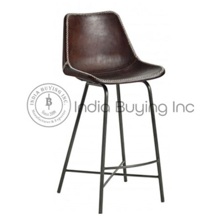 Leather seat bar chair