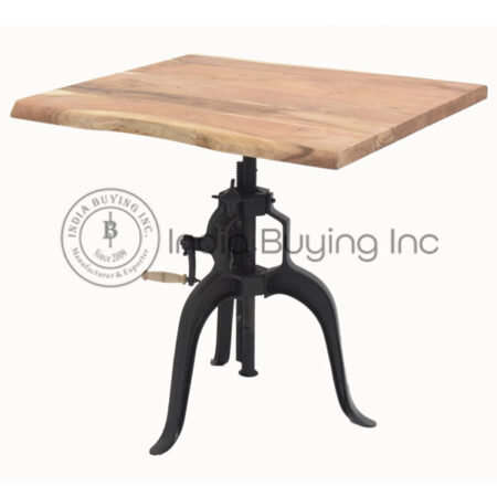cast iron table mango wood top