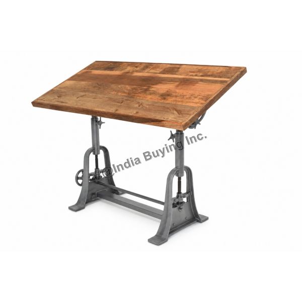 Industrial adjustable pedestal table
