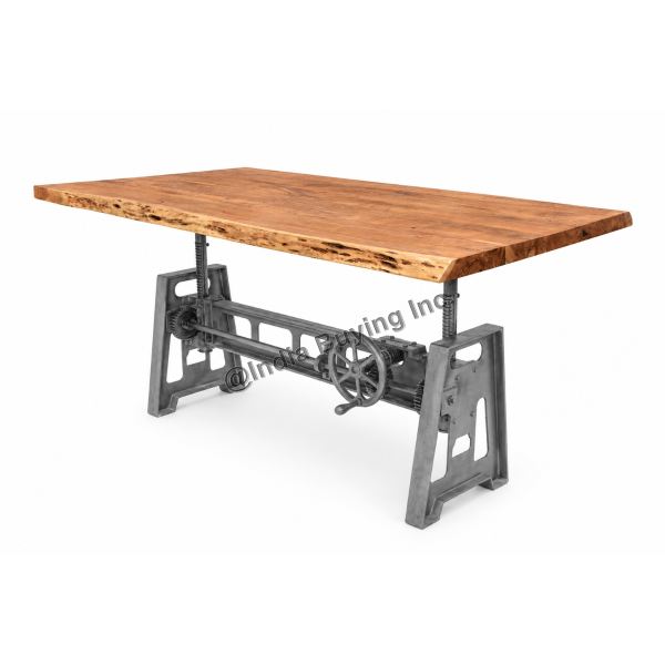 Industrial heavy crank mechanism dining table