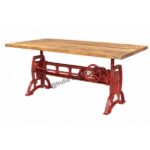 Industrial steampunk style dining table wooden top