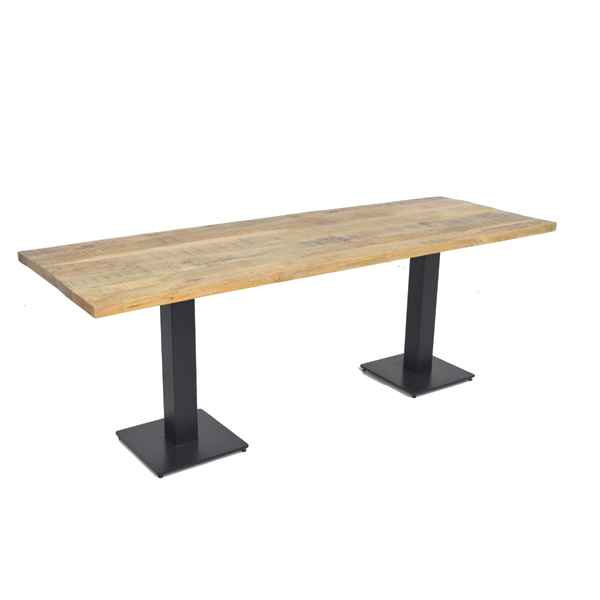 Iron base mango wood dining table