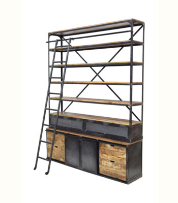 Modern industrial storage bookshelf