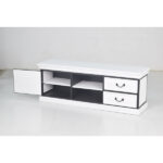 Long industrial modern living room cabinet with sleek storage design for contemporary home interiors