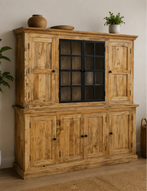 Rustic mango wood storage cabinet furniture