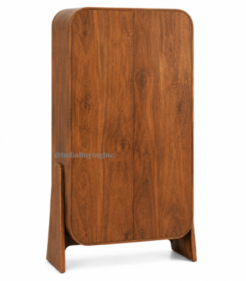 Solid Mango Wood Tall Storage Cabinet