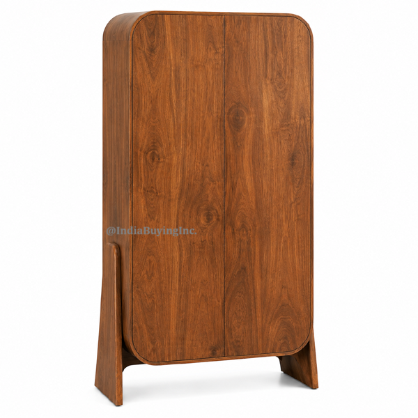JV-237 Solid Mango Wood Tall Storage Cabinet